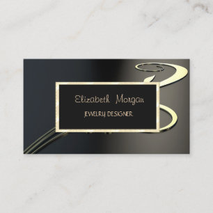 Elegant Modern Swirl, Gold Lijst Jewelry Designer Visitekaartje