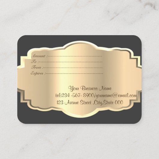 Elegant modern Swirl Gold Lijst Kortingskaartje (Achterkant)