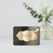 Elegant modern Swirl Gold Lijst Kortingskaartje (Staand voorkant)