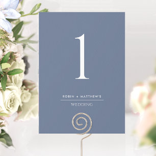 Elegant modern tafelnummer voor trouwfeest in mari