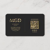 Elegant Modern Tandarts Orthodontist Monogram Zwar Visitekaartje (Achterkant)