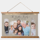 Elegant modern tapes en goud Voeg je fotoserie toe Hangend Wandkleed (Voorkant)