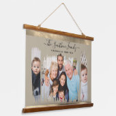 Elegant modern tapes en goud Voeg je fotoserie toe Hangend Wandkleed (Gebogen)