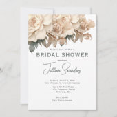 Elegant Modern Taupe Black Bridal Shower Kaart (Voorkant)