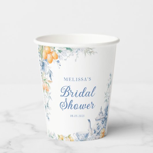 Elegant Modern Tea Party Vrijgezellenfeest Papieren Bekers (Achterkant)