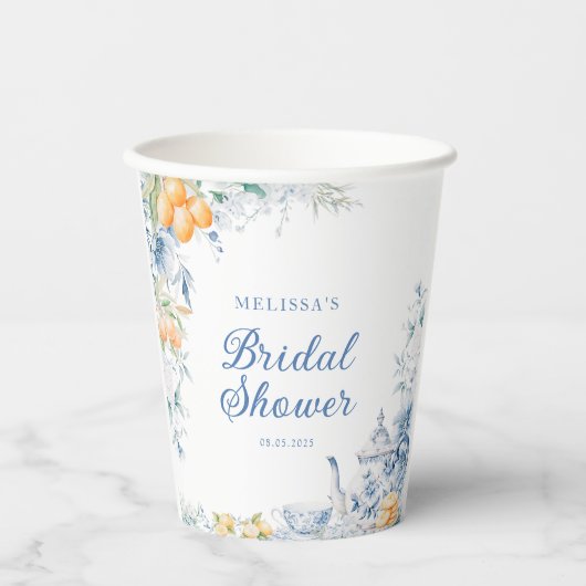 Elegant Modern Tea Party Vrijgezellenfeest Papieren Bekers (Voorkant)