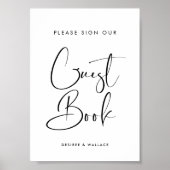 Elegant & Modern Teken ons gastenboek bruiloft tek Poster (Voorkant)