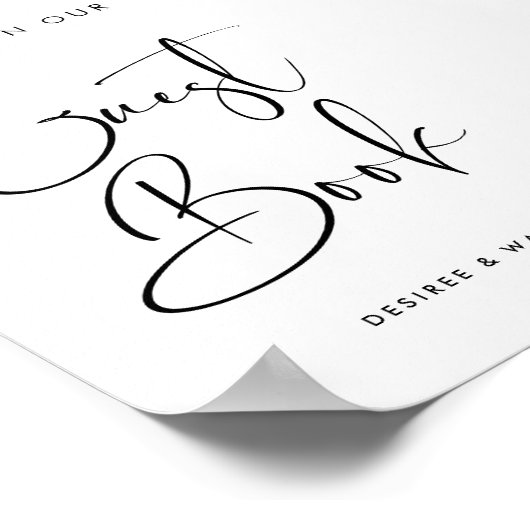 Elegant & Modern Teken ons gastenboek bruiloft tek Poster (Hoek)