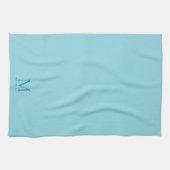 Elegant Modern Template Monogram Egg Blue Stylish Theedoek (Horizontaal)