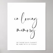 Elegant & modern 'Ter nagedachtenis aan' trouwbord Poster (Voorkant)
