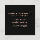 Elegant modern terracotta blue glitter goud vierkante visitekaartje (Achterkant)