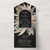 Elegant modern terracotta boho bruiloft all in one uitnodiging (Binnen)