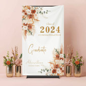 Elegant Modern Terracotta Boho Graduation Party Spandoek