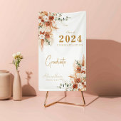 Elegant Modern Terracotta Boho Graduation Party Spandoek