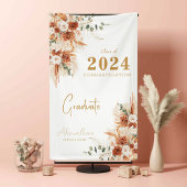 Elegant Modern Terracotta Boho Graduation Party Spandoek