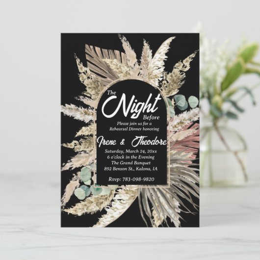 elegant modern terracotta boho Rehearsal diner Kaart (Staand voorkant)