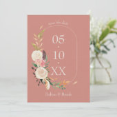Elegant & Modern Terracotta Bruiloft Save the Date (Staand voorkant)