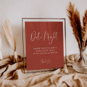 Elegant & Modern Terracotta Datum nacht ideeën tek Poster