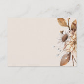 Elegant Modern Terracotta Floral Boho Herfst QR Co Informatiekaartje (Achterkant)