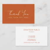  Elegant Modern Terracotta Hartelijk dank Visitekaartje (Voorkant / Achterkant)