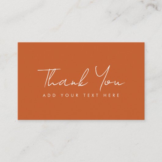  Elegant Modern Terracotta Hartelijk dank Visitekaartje (Voorkant)