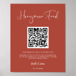 Elegant & Modern Terracotta Honeymoon fonds QR cod Poster<br><div class="desc">Een moderne typografie en een trendy terracotta, klei en perzik kleurenpalet voor uw bruiloft briefpapier: kies deze eenvoudige en elegante bruiloft suite. Volledig aanpasbaar: u kunt de achtergrond en de tekstkleur naar wens wijzigen. Vervang de QR-code door uw eigen code om uw gasten toegang te geven tot uw digitale wensen....</div>