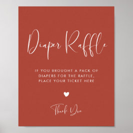 Elegant & Modern Terracotta Luier Raffle teken Poster