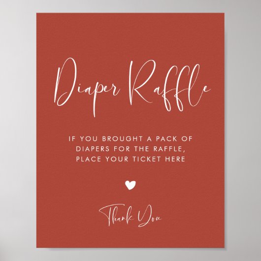 Elegant & Modern Terracotta Luier Raffle teken Poster (Voorkant)