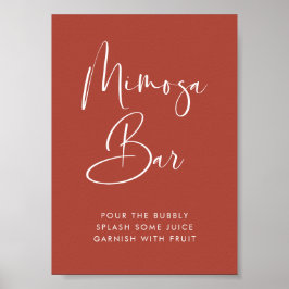 Elegant & Modern Terracotta Mimosa barbord Poster