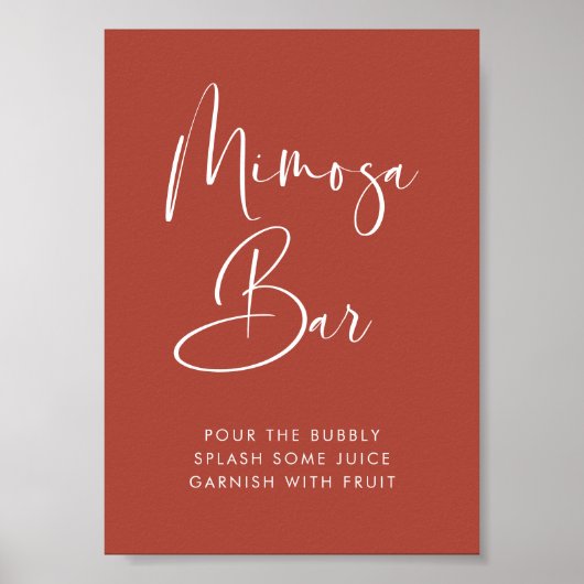 Elegant & Modern Terracotta Mimosa barbord Poster (Voorkant)