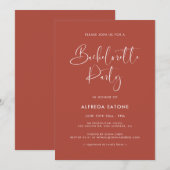 Elegant & modern terracotta vrijgezellenfeest kaart (Voorkant / Achterkant)