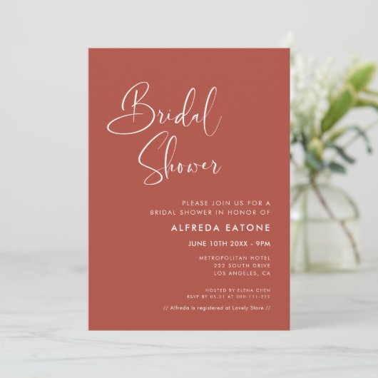 Elegant & modern Terracotta Vrijgezellenfeest Kaart (Staand voorkant)