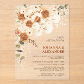 Elegant Modern Terracotta Wedding Acryl Uitnodigingen (Voorkant)