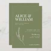 Elegant Modern Terracotta Wheat Wedding Uitnodigin Kaart (Voorkant / Achterkant)