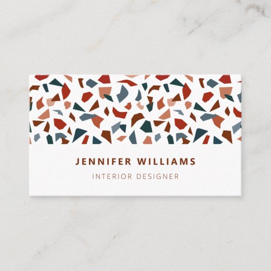 Elegant Modern Terrazzo Patroon Visitekaartje (Voorkant)