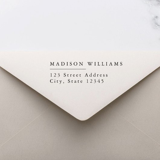 Elegant modern terugkeeradres rubberstempel