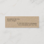 Elegant modern textuur rood kraftpapier papier mini visitekaartje (Achterkant)