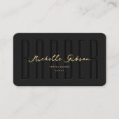 Elegant Modern Travel Barber Monogram Zwart Visitekaartje (Voorkant)
