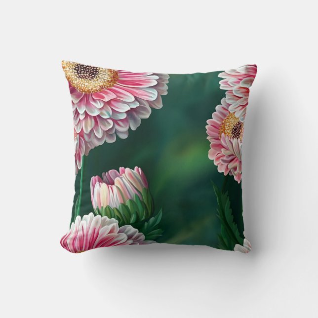 Elegant Modern Trendsettend Stijlvol Roze Witte Bl Kussen (Voorkant)