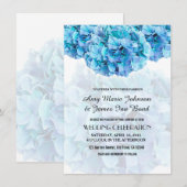 Elegant Modern Trendy Blue Floral Wedding Invites Kaart (Voorkant / Achterkant)