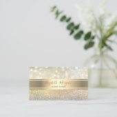 Elegant Modern Trendy Bokeh, Gold Stripe Visitekaartje (Staand voorkant)