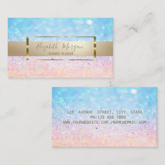 Elegant Modern Trendy Bokeh Ombre, Gold Lijst Visitekaartje (Voorkant / Achterkant)