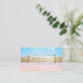 Elegant Modern Trendy Bokeh Ombre, Gold Lijst Visitekaartje (Staand voorkant)