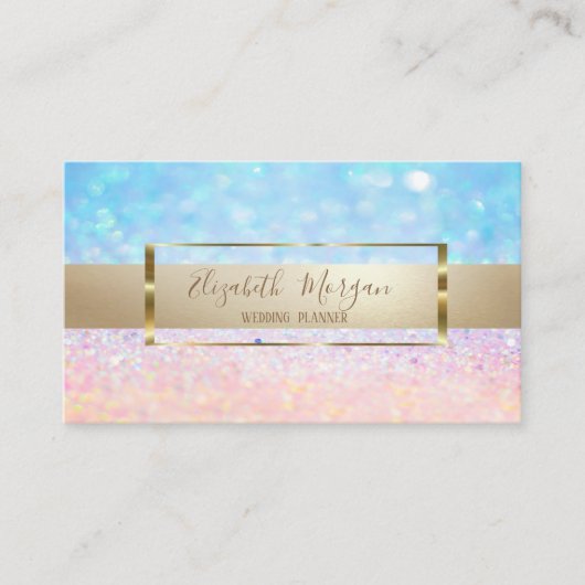 Elegant Modern Trendy Bokeh Ombre, Gold Lijst Visitekaartje (Voorkant)