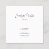 Elegant Modern Trendy Creative Plain Professional Vierkante Visitekaartje (Achterkant)