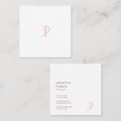 Elegant Modern Trendy Design Monogram Plain Luxe Vierkante Visitekaartje (Voorkant / Achterkant)