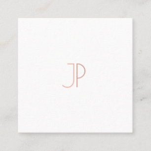 Elegant Modern Trendy Design Monogram Plain Luxe Vierkante Visitekaartje