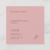 Elegant Modern Trendy Design Monogram Plain Luxe Vierkante Visitekaartje (Achterkant)
