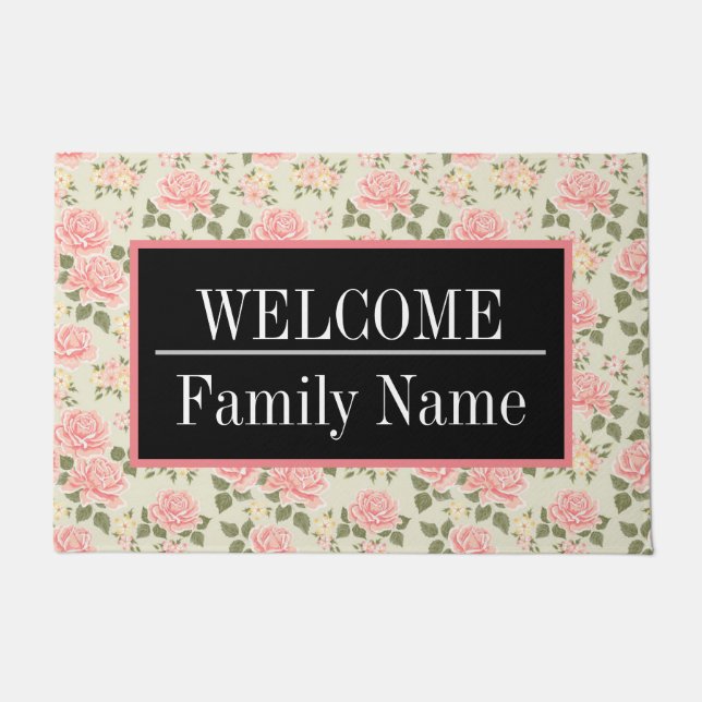 Elegant Modern  Trendy Floral Deurmat (Voorkant)