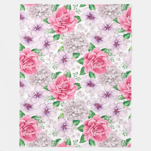 Elegant Modern  Trendy Floral Fleece Deken (Voorkant)